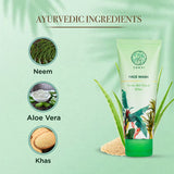 Yahvi Neem Face Wash with Aloe Vera, Khas & .05% Salicylic Acid (100 Ml)