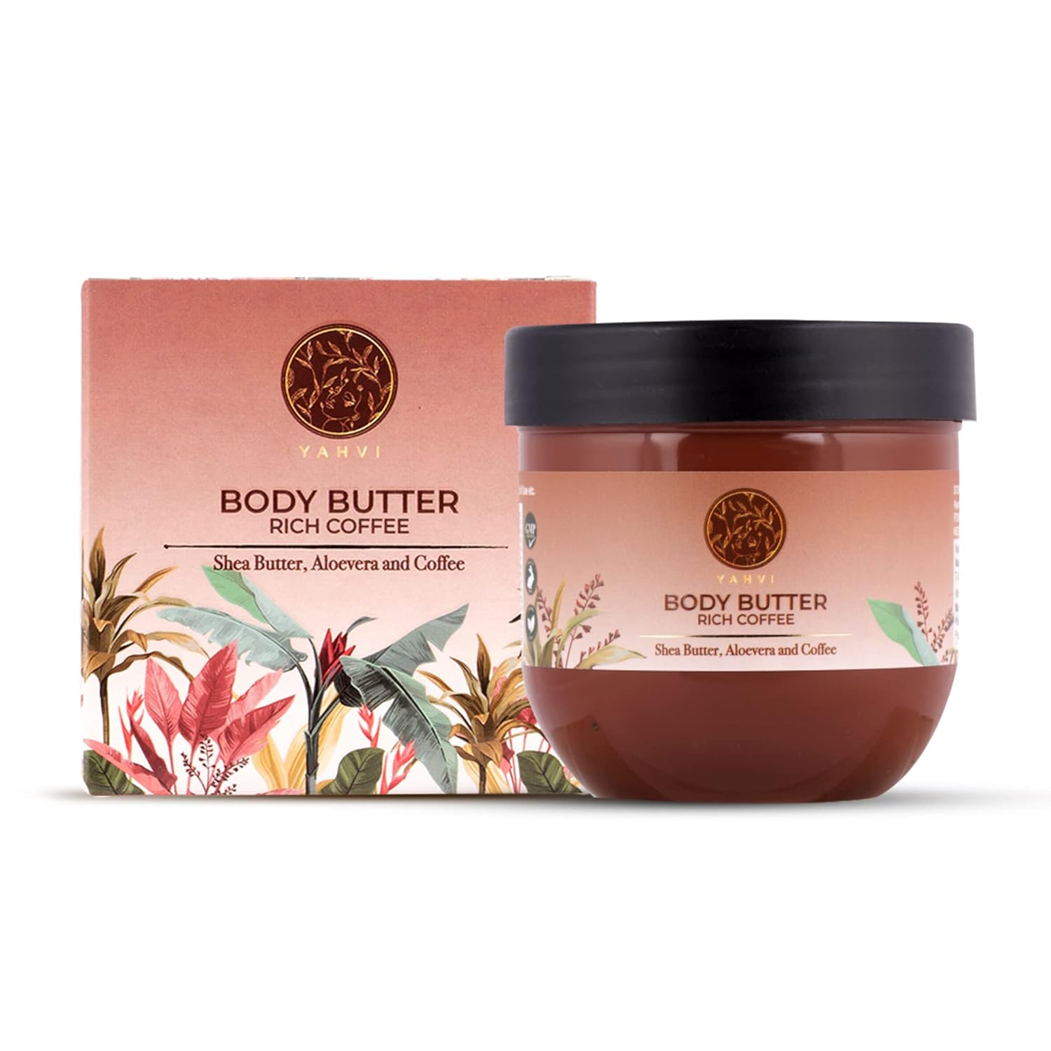 Body Butter Rich Coffee with Shea Butter, Aloe Vera & Coffee Extracts | Heals Skin Damage | For All Skin Types | Ayurvedic Formula (200 Ml)